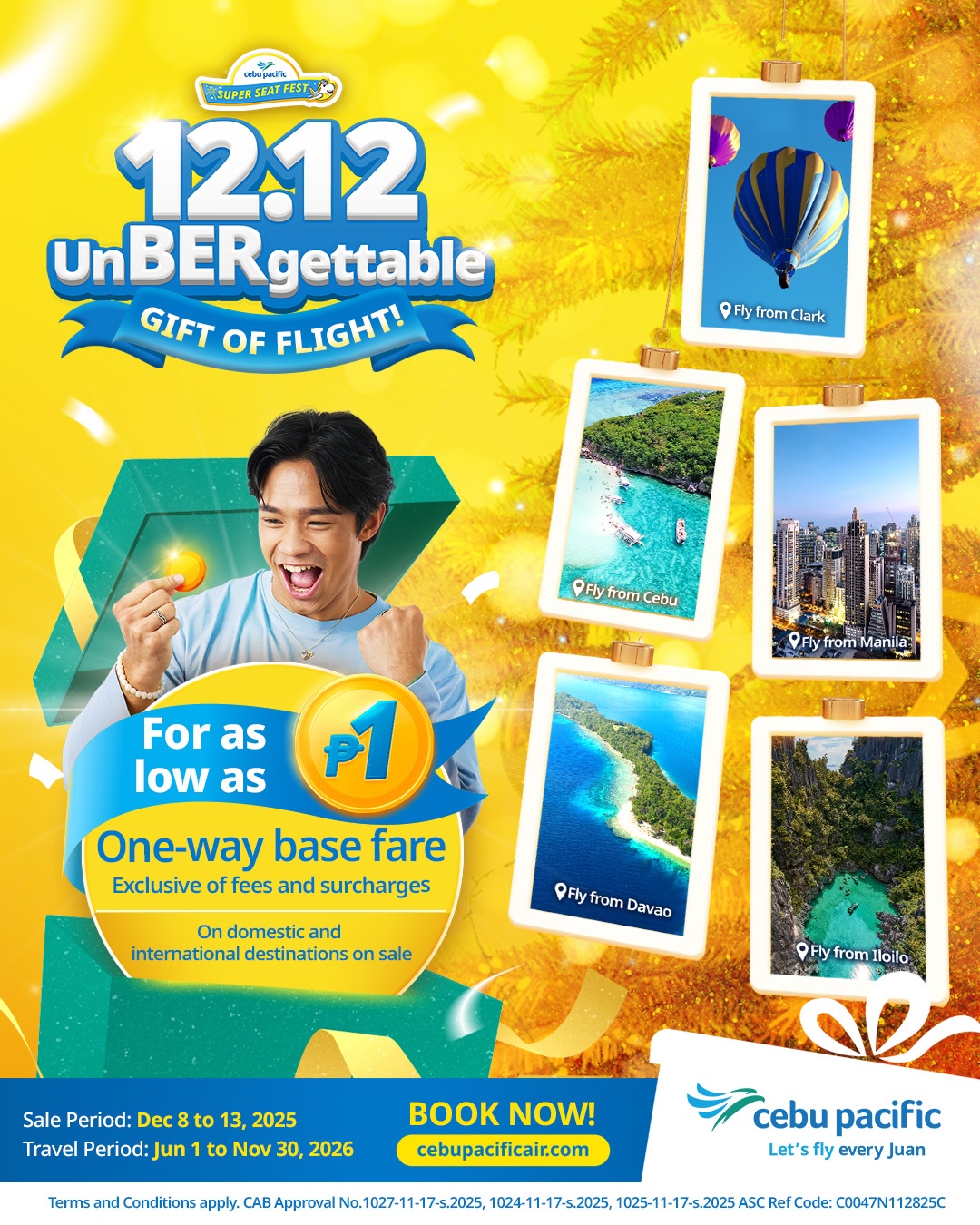 Cebu Pacific Spreads Christmas Cheer with 12.12 Piso Seat Sale