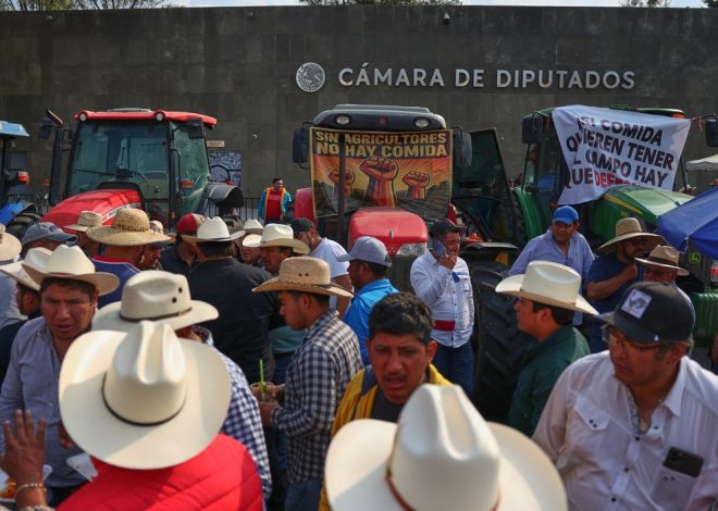 Farmers block Mexico’s Congress with tractors in protest against new national water law proposal